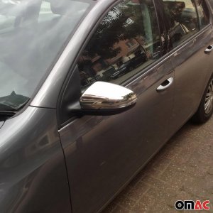 Volkswagen Golf VI Mirror Cover - Omac - S.Steel - Gloss Silver - '10-'13